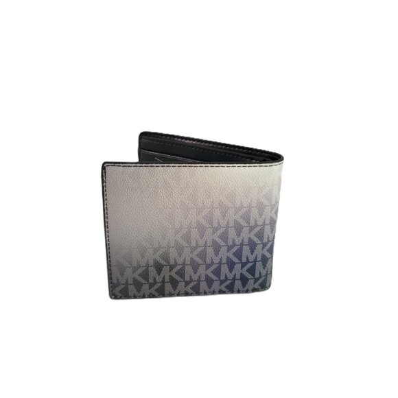 Michael Kors Cooper Billfold ID Wallet Bifold Black Multi MK Ombre Logo - Picture 4 of 6